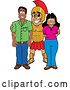 Vector Illustration of a Cartoon Spartan Warrior Mascot with Parents by Mascot Junction