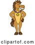 Vector Illustration of a Cartoon Stallion School Mascot Chamion Wearing a Sports Medal by Mascot Junction
