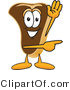Vector Illustration of a Cartoon Steak Mascot Waving and Pointing to the Right by Mascot Junction