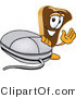 Vector Illustration of a Cartoon Steak Mascot Waving and Standing by a Computer Mouse by Mascot Junction
