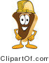 Vector Illustration of a Cartoon Steak Mascot Wearing a Yellow Hardhat by Mascot Junction