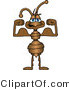 Vector Illustration of a Cartoon Strong Ant Mascot Flexing His Bicep Arm Muscles by Mascot Junction