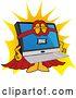 Vector Illustration of a Cartoon Super Hero PC Computer Mascot by Mascot Junction