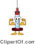 Vector Illustration of a Cartoon Syringe Mascot Flexing His Muscles by Mascot Junction