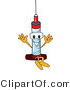 Vector Illustration of a Cartoon Syringe Mascot Jumping by Mascot Junction