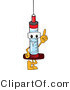 Vector Illustration of a Cartoon Syringe Mascot Pointing up by Mascot Junction