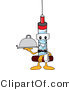 Vector Illustration of a Cartoon Syringe Mascot Serving a Platter by Mascot Junction