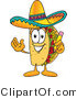 Vector Illustration of a Cartoon Taco Mascot Holding a Pencil by Mascot Junction