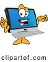 Vector Illustration of a Cartoon Talking PC Computer Mascot by Mascot Junction