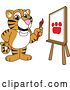 Vector Illustration of a Cartoon Tiger Cub Mascot Painting by Mascot Junction