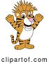 Vector Illustration of a Cartoon Tiger Cub Mascot with a Mohawk by Mascot Junction