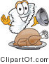 Vector Illustration of a Cartoon Tornado Mascot Serving a Thanksgiving Turkey on a Platter by Mascot Junction