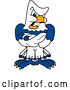 Vector Illustration of a Cartoon Tough Seahawk Mascot with Folded Arms by Mascot Junction