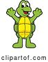 Vector Illustration of a Cartoon Turtle Mascot Cheering by Mascot Junction