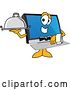 Vector Illustration of a Cartoon Waiter PC Computer Mascot by Mascot Junction