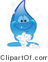 Vector Illustration of a Cartoon Water Drop Mascot Washing His Hands by Mascot Junction