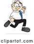 Vector Illustration of a Cartoon White Businessman Nerd Mascot Running by Mascot Junction