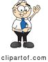 Vector Illustration of a Cartoon White Businessman Nerd Mascot Waving and Pointing to the Right by Mascot Junction