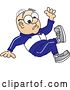 Vector Illustration of a Cartoon White Male Senior Citizen Mascot Falling by Mascot Junction