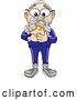 Vector Illustration of a Cartoon White Male Senior Citizen Mascot Holding Pill Bottles by Mascot Junction