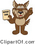 Vector Illustration of a Cartoon Wolf Mascot Holding a Report Card by Mascot Junction