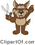 Vector Illustration of a Cartoon Wolf Mascot Holding Scissors by Mascot Junction