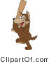 Vector Illustration of a Cartoon Wolf Mascot Playing Baseball by Mascot Junction