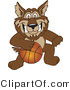 Vector Illustration of a Cartoon Wolf Mascot Playing Basketball by Mascot Junction