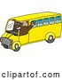 Vector Illustration of a Cartoon Wolverine Mascot Driving a School Bus by Mascot Junction