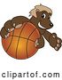 Vector Illustration of a Cartoon Wolverine Mascot Grabbing a Basketball by Mascot Junction