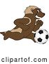Vector Illustration of a Cartoon Wolverine Mascot Playing Soccer by Mascot Junction
