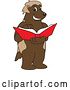 Vector Illustration of a Cartoon Wolverine Mascot Reading a Book by Mascot Junction