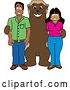 Vector Illustration of a Cartoon Wolverine Mascot with Parents by Mascot Junction