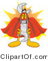 Vector Illustration of a Cartoon Wrench Mascot Dressed As a Super Hero by Mascot Junction