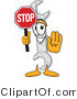 Vector Illustration of a Cartoon Wrench Mascot Holding a Stop Sign by Mascot Junction