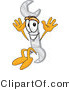 Vector Illustration of a Cartoon Wrench Mascot Jumping by Mascot Junction