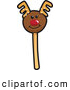 Vector Illustration of a Christmas Reindeer Cake Pop Dessert by Mascot Junction