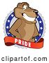 Vector Illustration of a Cougar School Mascot on a Pride Badge by Mascot Junction