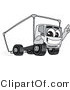 Vector Illustration of a Delivery Truck Mascot Pointing Upwards While Smiling and Driving Forward by Mascot Junction