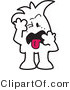 Vector Illustration of a Disgusted Outlined Cartoon Character Sticking Tongue out by Mascot Junction
