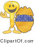 Vector Illustration of a Gold Key Mascot with a Security Badge by Mascot Junction