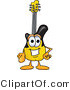 Vector Illustration of a Guitar Mascot Pointing at the Viewer by Mascot Junction
