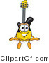 Vector Illustration of a Guitar Mascot Sitting by Mascot Junction