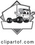 Vector Illustration of a Happy Grayscale Delivery Big Rig Truck Mascot Character Sign or Logo by Mascot Junction