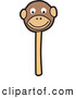 Vector Illustration of a Happy Monkey Cake Pop Dessert by Mascot Junction