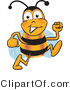 Vector Illustration of a Honey Bee Mascot Running by Mascot Junction