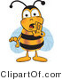 Vector Illustration of a Honey Bee Mascot Whispering and Gossiping by Mascot Junction