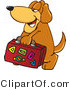 Vector Illustration of a Hound Dog Mascot Carrying Luggage by Mascot Junction
