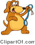 Vector Illustration of a Hound Dog Mascot Holding a Leash, Ready for a Walk by Mascot Junction