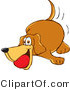 Vector Illustration of a Hound Dog Mascot Playing with a Red Ball by Mascot Junction